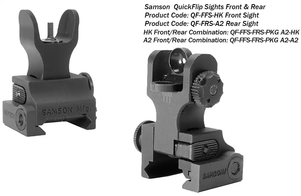 Samson Sight Set Folding HK Front, A2 Rear Black Anodized for AR-15