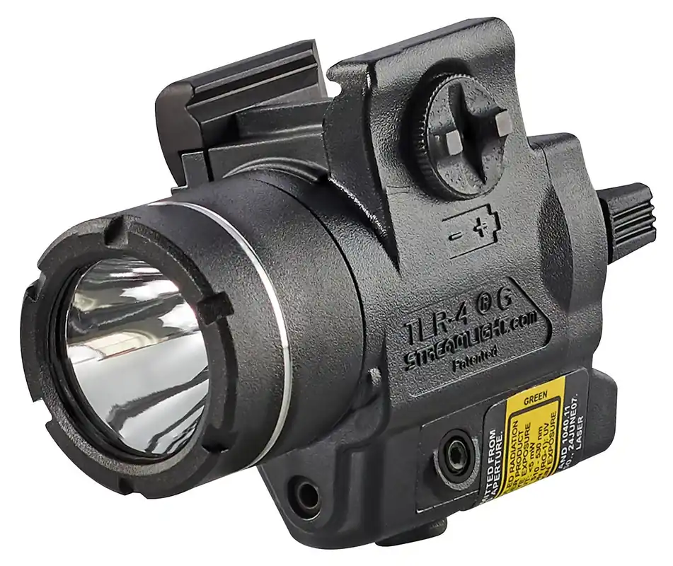 Streamlight TLR-4G Weapon Light w/Laser 160 Lumens Output White LED Light Green Laser 113 Meters Beam Rail Grip Clamp Mount Black Anodized Polymer