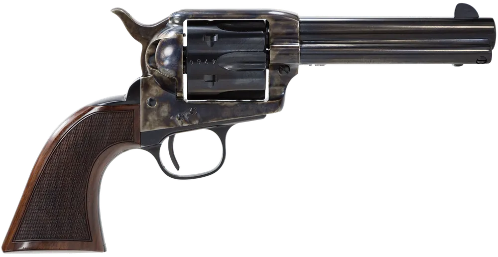 Taylors & Company 4107DE Smoke Wagon Deluxe 357 Mag 6rd 4.75" Blued Cylinder & Barrel Color Case Hardened Steel Frame Checkered Walnut Grip (Taylor Tuned)