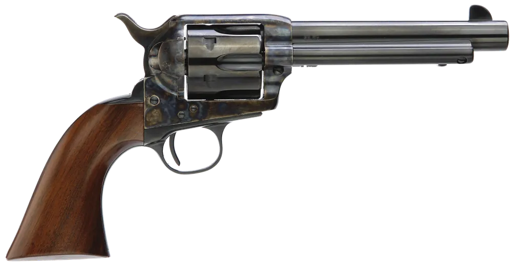 Taylors & Company 5001DE 1873 Gunfighter Deluxe 45 Colt (LC) 6rd 5.50" Blued Cylinder & Barrel Color Case Hardened Steel Frame Walnut Army Size Grip (Taylor Tuned)
