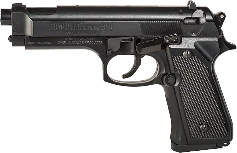 Daisy 0340 Powerline 340 Spring Piston 177 Pellet 13rd, 177 BB 200rd Black Frame Checkered Black Polymer Grip
