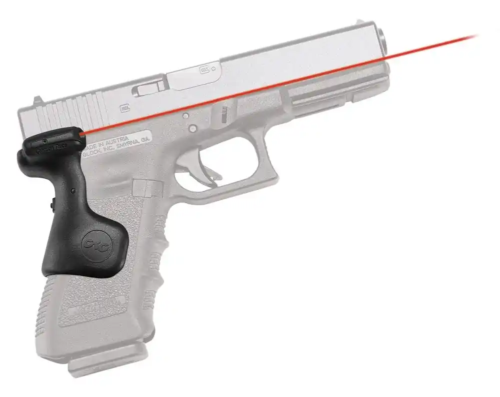 Crimson Trace Lasergrips 5mW Red Laser with 633nM Wavelength & Black Finish for Most Glock Gen3-5