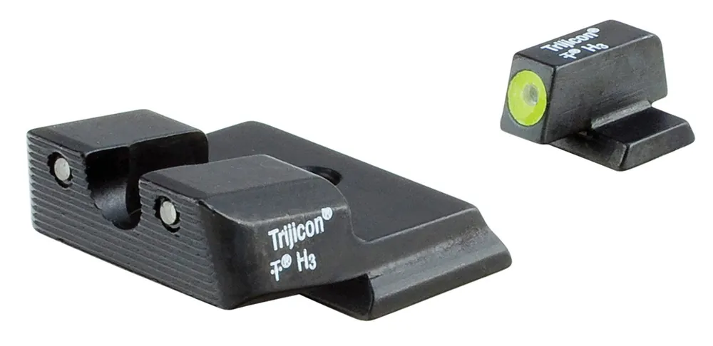 Trijicon HD Night Sight Set 3-Dot Tritium Green with Yellow Outline Front, Green with Black Outline Rear Black Frame for S&W M&P Shield, M&P Shield M2.0 (Except M&P Shield EZ 380)