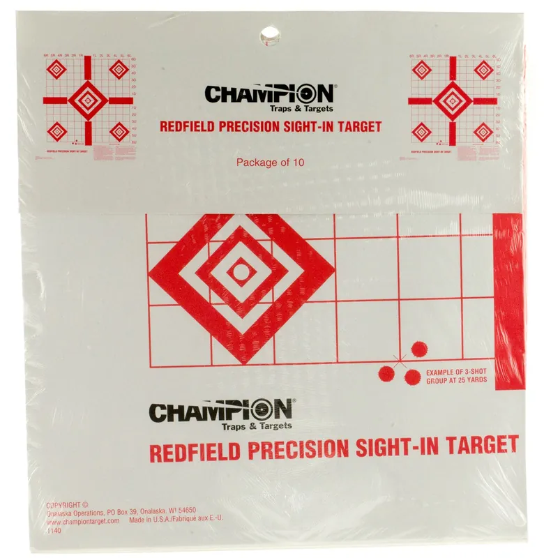 Champion Targets Redfield Sight-In Diamond Paper Pistol/Rifle 16" x 16" White/Red 10 Pk.