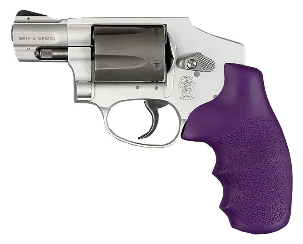 Hogue OverMolded Monogrip Cobblestone Purple Rubber with Finger Grooves for S&W J Frame with Round Butt
