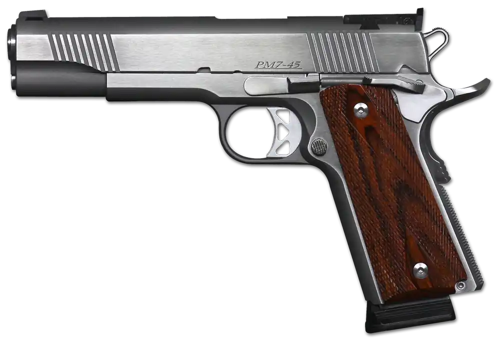 Dan Wesson PM-7 Pointman Seven .45ACP 5" 8+1 Brushed Stainless Steel Cocobolo Grips Adj Rear Sight CA Compliant 01900