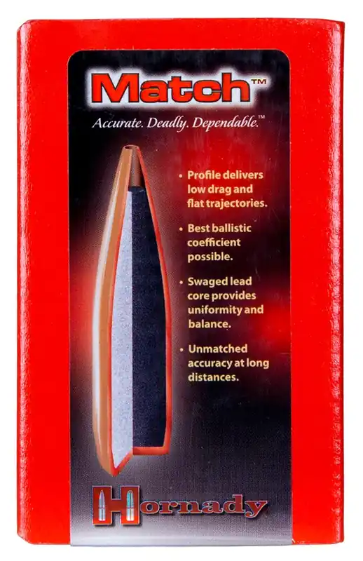 Hornady Match 308 Win .308 155 gr Boat-Tail Hollow Point Match 100 Per Box