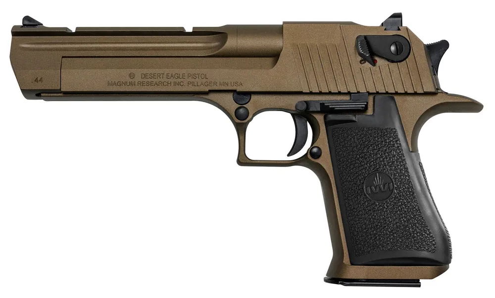 Magnum Research Desert Eagle Mark XIX CA Compliant .44 Rem Mag 6" 8+1 SAO Ambi Safety Bronze Cerakote Rubber Grip DE44CABB