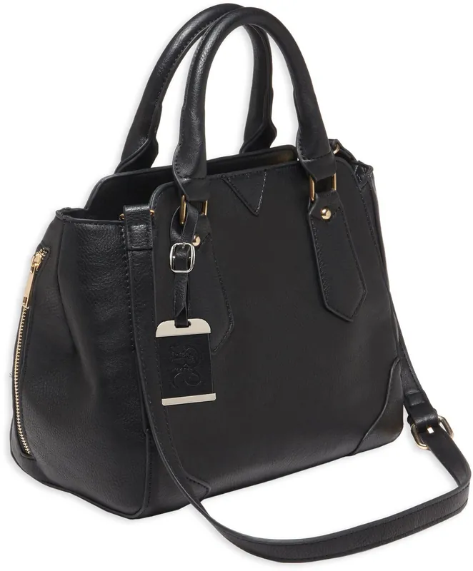 Bulldog Satchel Purse w/Holster Black Leather for Small Autos & Revolvers Ambidextrous Hand