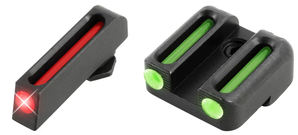 TruGlo Fiber-Optic 3-Dot Set Red Front, Green Rear with Nitride Fortress Finished Frame for Glock 42, 43 (Except MOS Variants)