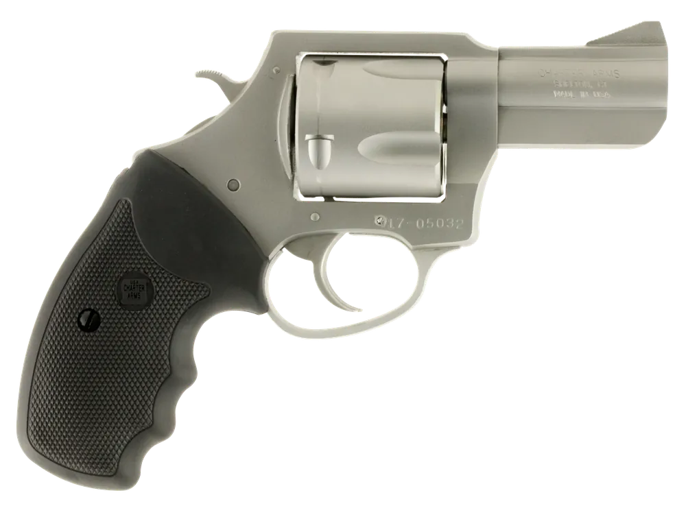 Charter Arms 74520 Pitbull 45 ACP Caliber with 2.50" Barrel, 5rd Capacity Cylinder, Overall Matte Stainless Steel Finish & Finger Grooved Black Rubber Grip