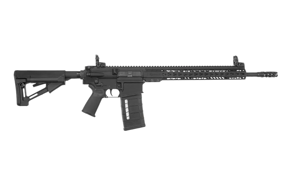 ArmaLite AR-10 Tactical .308Win 25+1 18" S/S Barrel Aluminum Receiver Key Mod Handguard Flip Up Sights Adj Stock Black AR10TAC18