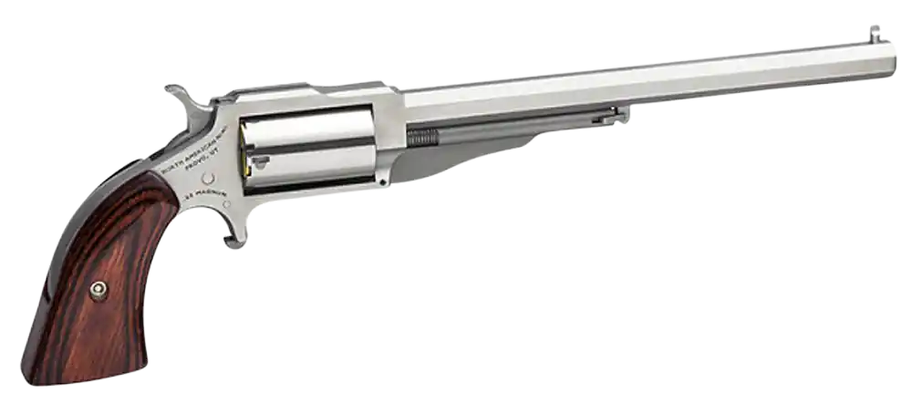 North American Arms 18606 1860 Hogleg *CA Compliant 22 WMR Caliber with 6" Barrel, 5rd Capacity Cylinder, Overall Stainless Steel Finish & Wood Grip