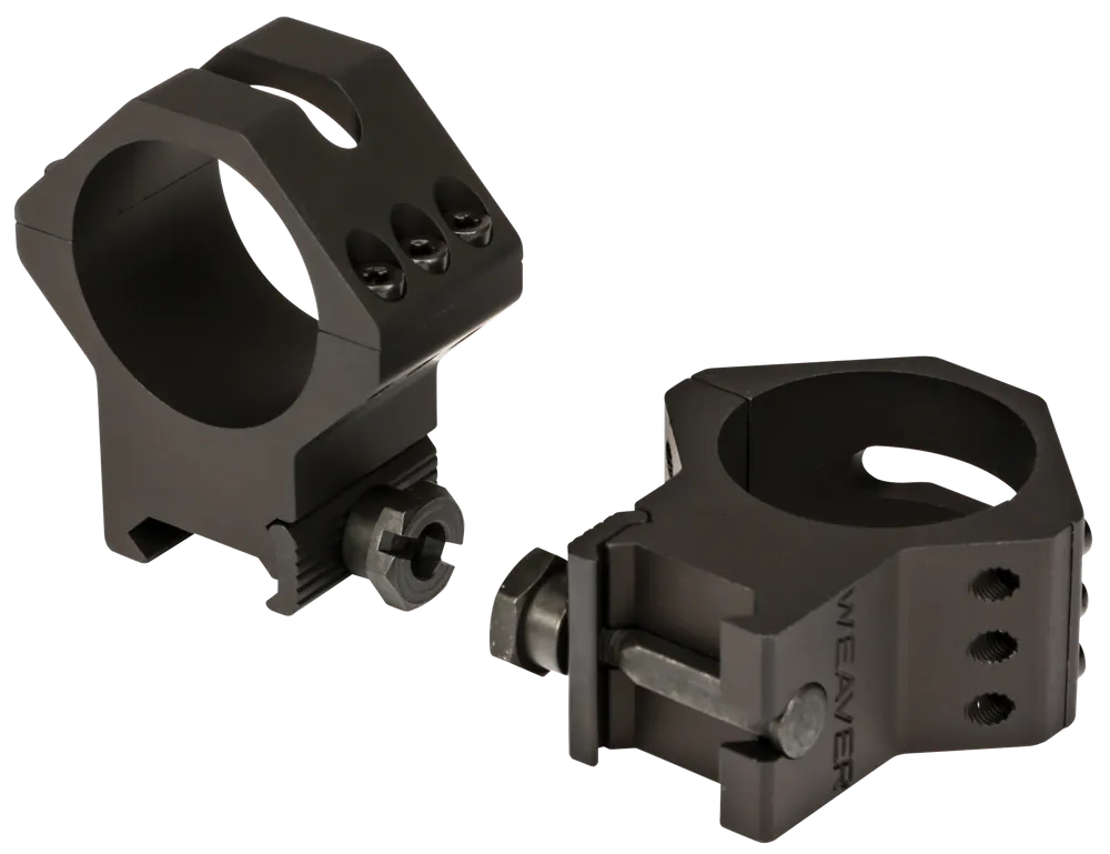 Weaver Mounts 99684 Six Hole Tactical Scope Ring Set For Rifle Picatinny/Weaver High 34mm Tube Black Anodized Aluminum