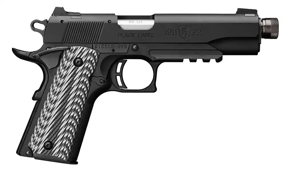 Browning Black Label SR1911 .22LR 10+1 4.88" Threaded Barrel Steel Slide Syn Frame 3-Dot Sights Thumb Safety Black 051820490