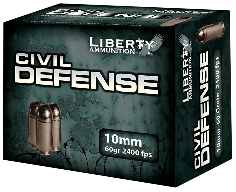 Liberty Ammo Civil Defense 10mm Auto 60gr HP 20rd Box