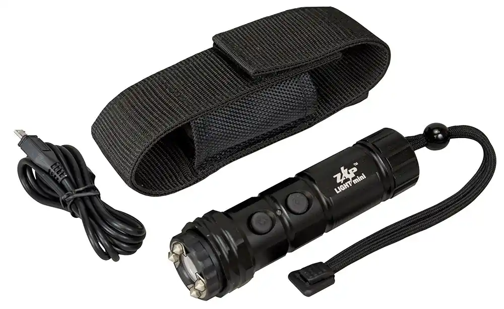 Zap Mini Stun Gun LED Flashlight Rechargeable Black ZAPLM