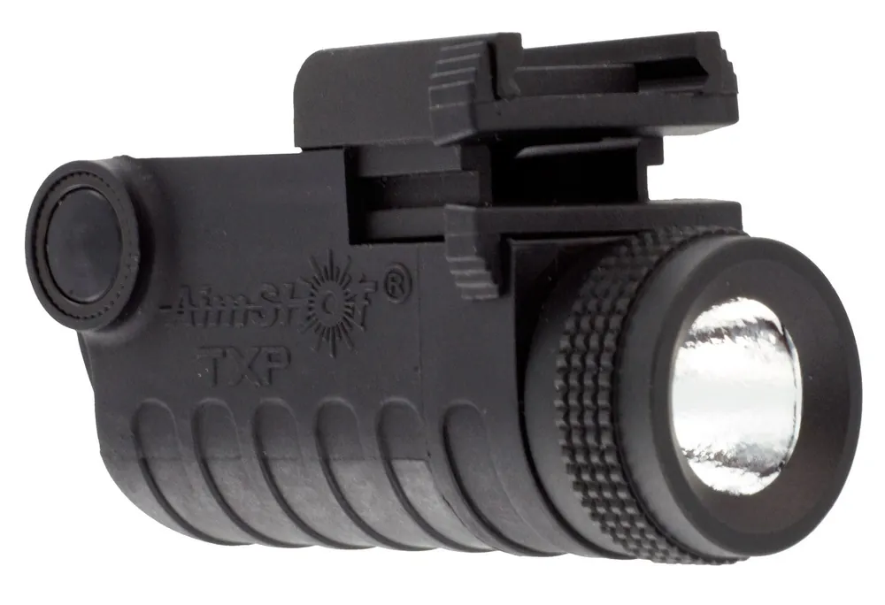 AimShot TXP For Handgun 130 Lumens Output White LED Light Picatinny Rail Mount Matte Black Carbon Fiber Nylon