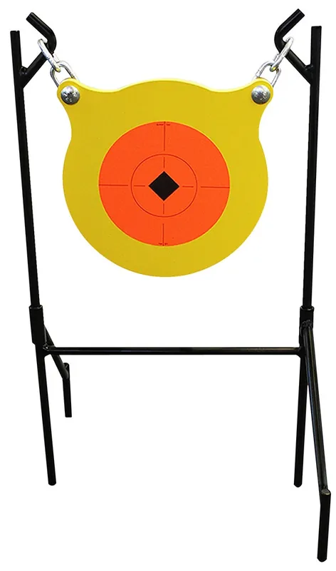 Birchwood Casey World of Targets Boomslang Pistol/Rifle Orange/Yellow AR500 Steel Gong Standing Includes Gong/Metal Stand