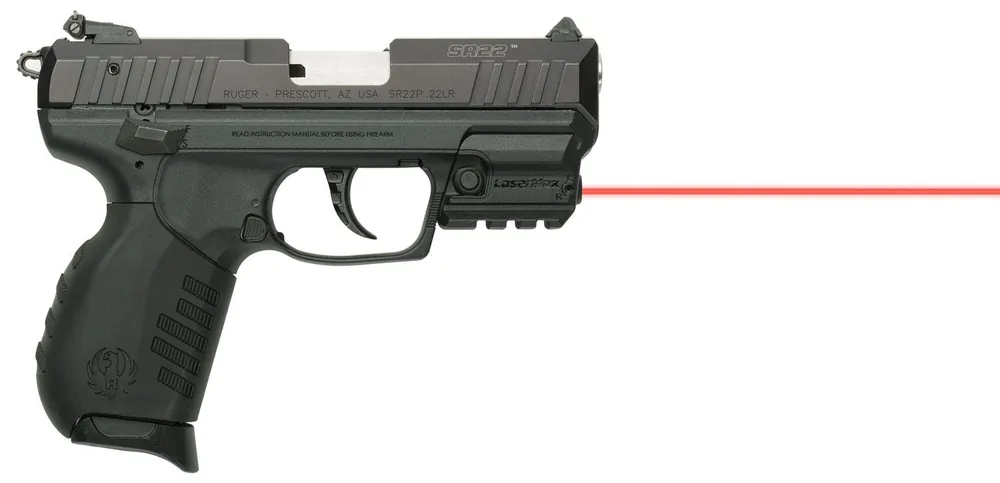 LaserMax Rail Mount Laser 5mW Red Laser with 650nM Wavelength & Black Finish for Ruger SR Series
