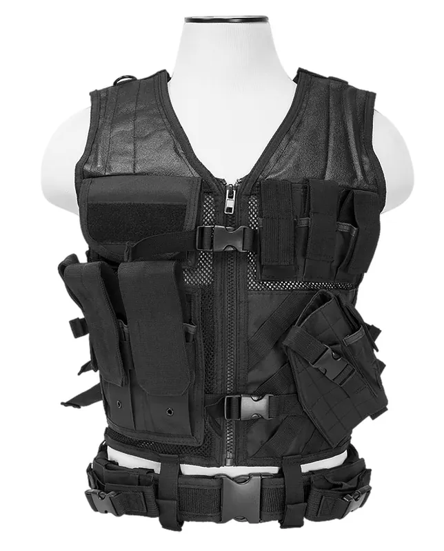 NcStar Tactical Vest XL-XXL Black PVC/Mesh Webbing