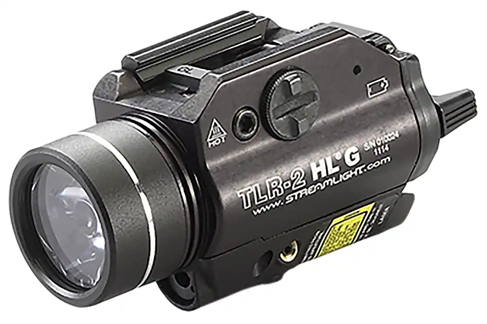 Streamlight TLR-2 HL G Weapon Light w/Laser 1000 Lumens Output White LED Light Green Laser 283 Meters Beam Picatinny Rail Mount Black Anodized Aluminum