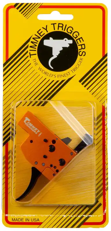Timney Triggers Replacement Trigger Two-Stage Curved Trigger with 8 oz/1 lb Draw Weight & Black/Orange Finish for Tikka T3