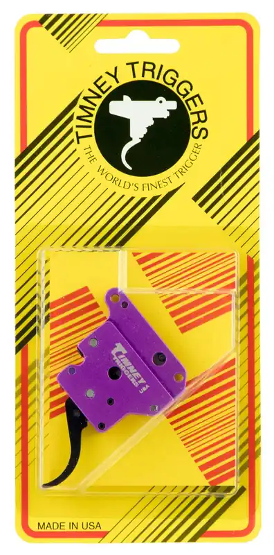 Timney Triggers Benchrest Trigger Single-Stage Curved Trigger with 0.20 oz Draw Weight & Purple/Black Finish for Remington 700