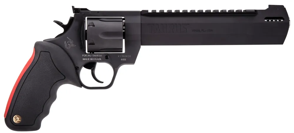 Taurus 2-440081RH Raging Hunter 44 Rem Mag 6rd 8.37" Black Stainless Steel Barrel Matte Black Oxide Steel Frame & Cylinder Black Rubber with Integrated Red Cushion Insert Grip