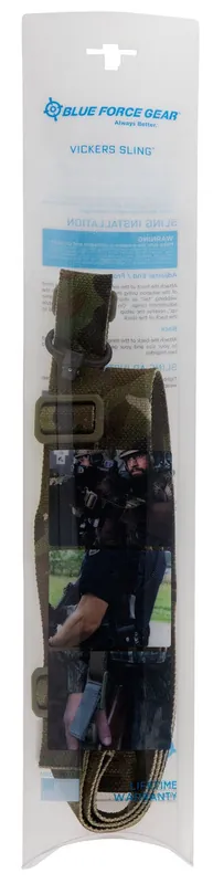 Blue Force Gear Vickers 221 Sling made of MultiCam Cordura with 54"-64" OAL, 1.25" W, One-Two Point Design & Push Button Swivel for AR Platform