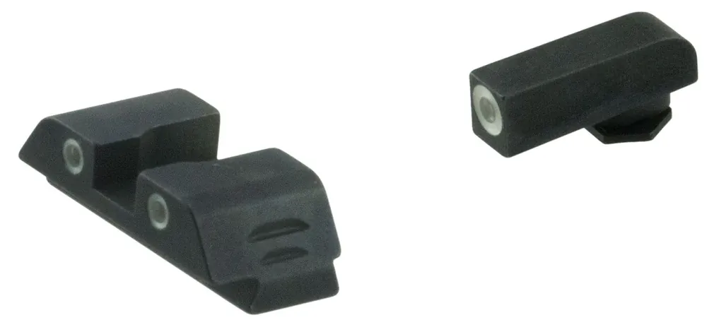 AmeriGlo Classic 3-Dot Night Sight Set Tritium Green White Outline Front & Rear Black Frame for Glock 17,19,19x,26,34,45 Gen5