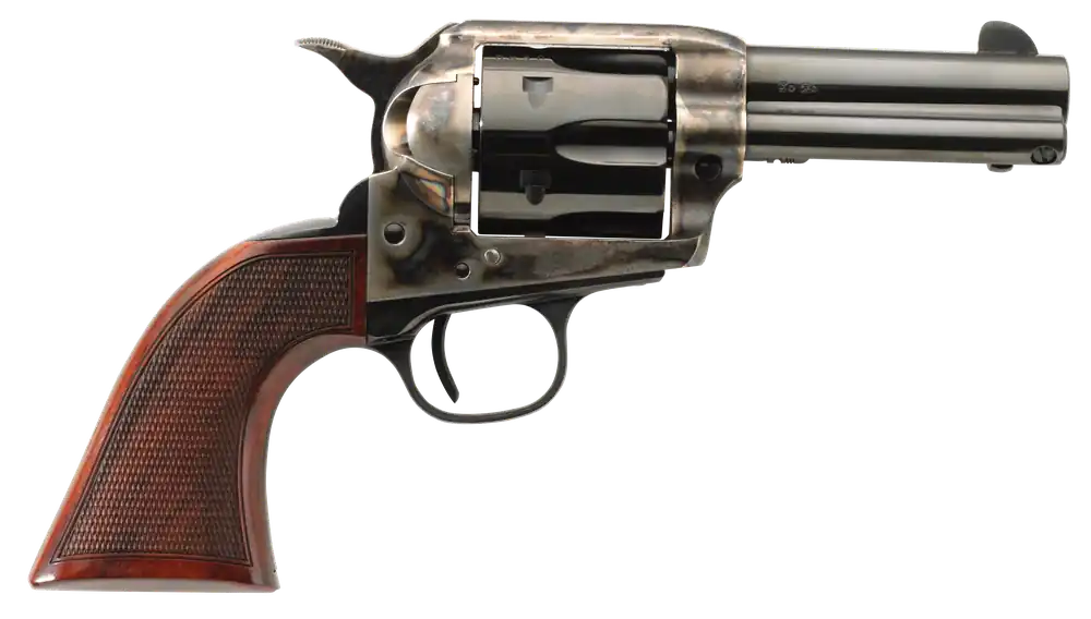 Taylors & Company 556217DE Short Stroke Runnin Iron Deluxe 45 Colt (LC) 6rd 3.50" Blued Cylinder & Barrel Color Case Hardened Steel Frame Checkered Walnut Grip (Taylor Tuned)