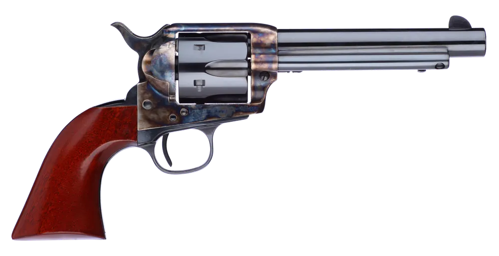 Taylors & Company 701EDE 1873 Cattleman New Model 357 Mag 6rd 5.50" Blued Cylinder & Barrel Color Case Hardened Steel Frame Walnut Navy Size Grip (Taylor Tuned)