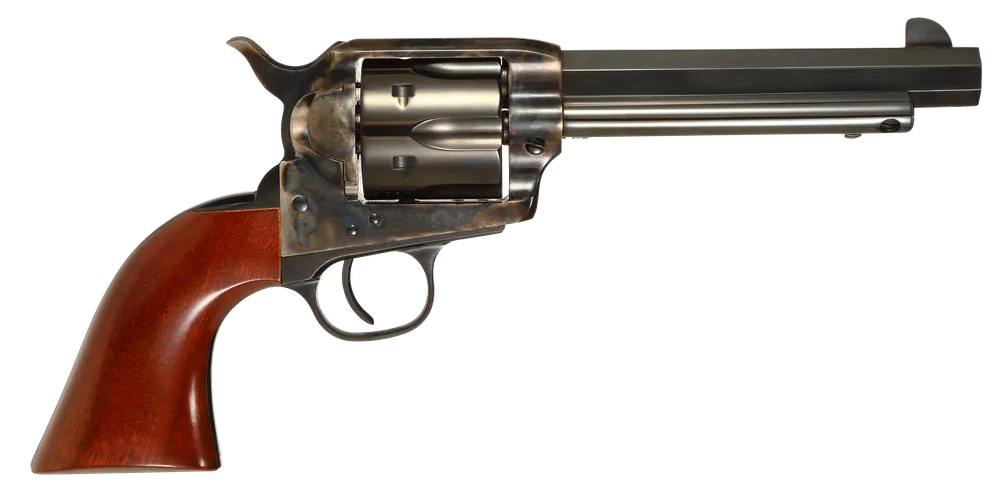 Taylors & Company 556105 1873 Cattleman Drifter 357 Mag Caliber with 5.50" Blued Finish Barrel, 6rd Capacity Blued Finish Cylinder, Color Case Hardened Finish Steel Frame & Walnut Grip