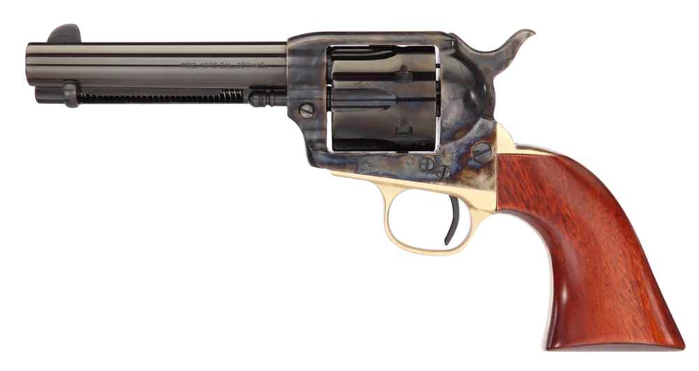 Taylors & Company 450DE 1873 Ranch Hand Deluxe 45 Colt (LC) 6rd 4.75" Blued Cylinder & Barrel Color Case Hardened Steel Frame Walnut Navy Size Grip (Taylor Tuned)