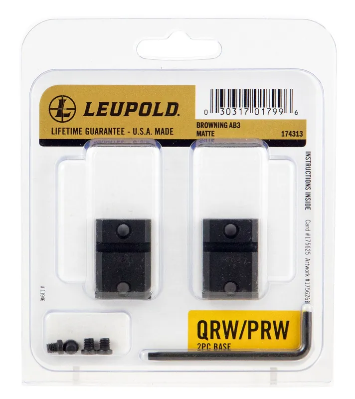 Leupold QRW Base Set Matte Black Browning AB3 Quick Release Steel