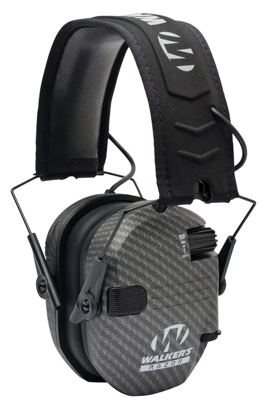 Walker‘s Razor Slim Electronic Muff Polymer 23 dB Over the Head Carbon Gray Ear Cups, Adult