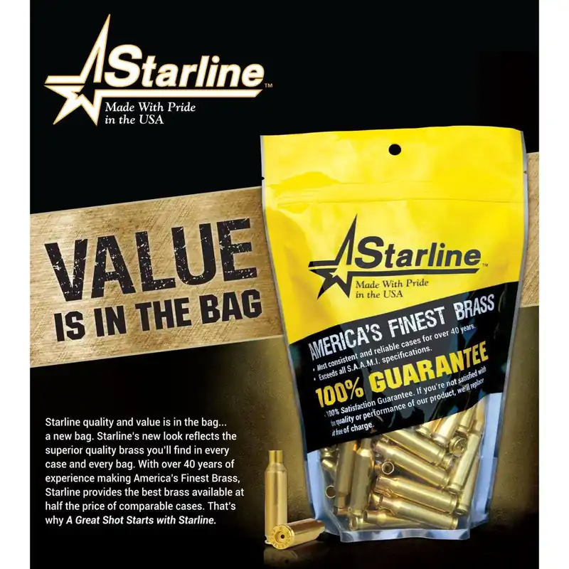 Starline Brass Unprimed Cases 260 Rem Rifle Brass - 50 Per Bag