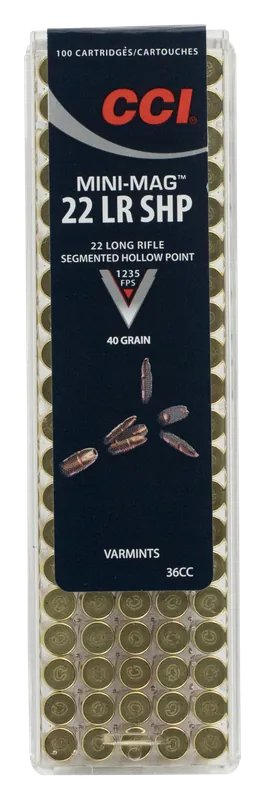 CCI Mini-Mag 22 LR 40 Gr. Segmented Hollow Point 100/Box