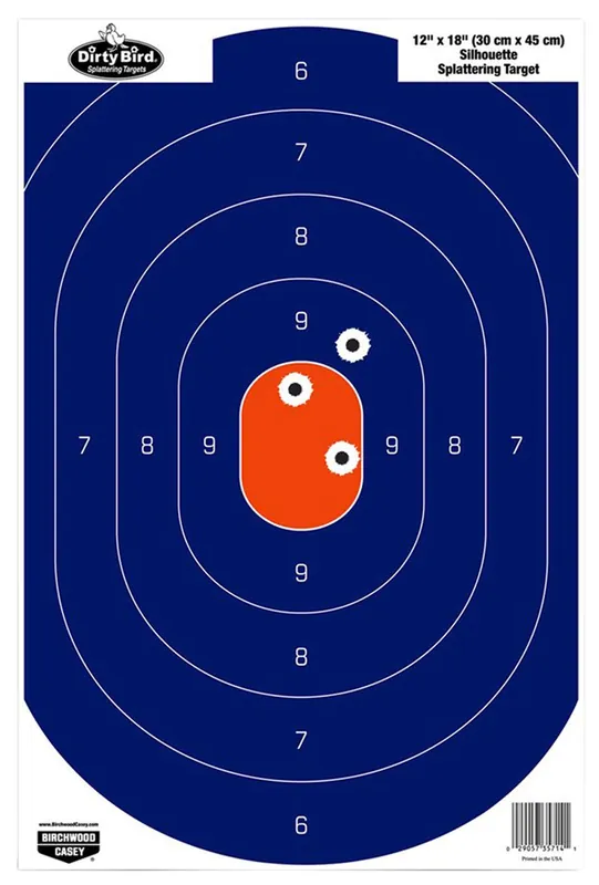 Birchwood Casey Dirty Bird Silhouette Tagboard Hanging Universal 12" x 18" Blue/Orange 8 Per Pkg