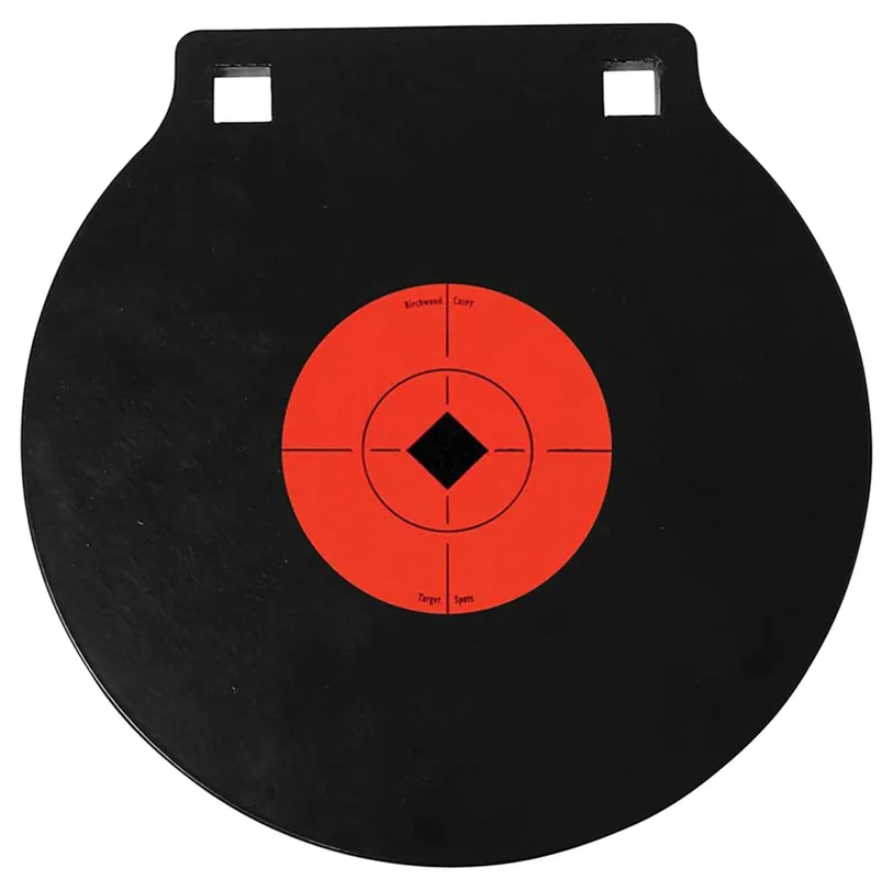 Birchwood Casey World of Targets Double Hole 10" Pistol/Rifle Black/Orange AR500 Steel Circle w/Crosshair & Diamond 0.38" Thick Hanging