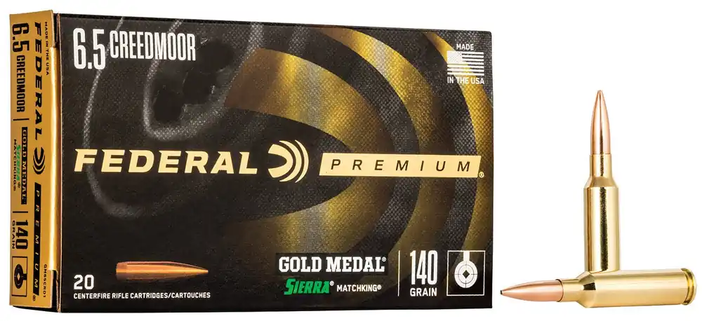 Federal Premium Gold Medal 6.5 Creedmoor 140 gr Sierra MatchKing Hollow Point Boat-Tail 20 Bx