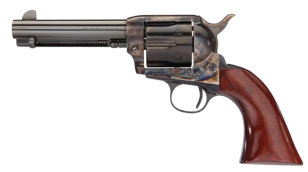 Taylors & Company 555148DE 1873 Cattleman Gunfighter 357 Mag 6rd 4.75" Blued Cylinder & Barrel Color Case Hardened Steel Frame Walnut Army Size Grip (Taylor Tuned)