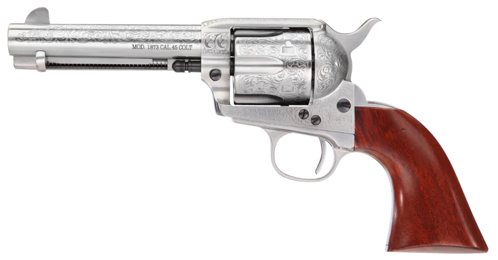 Taylors & Company 1873 Cattleman 45 Colt (LC) Revolver 4.75" 6+1 White Floral Engraved