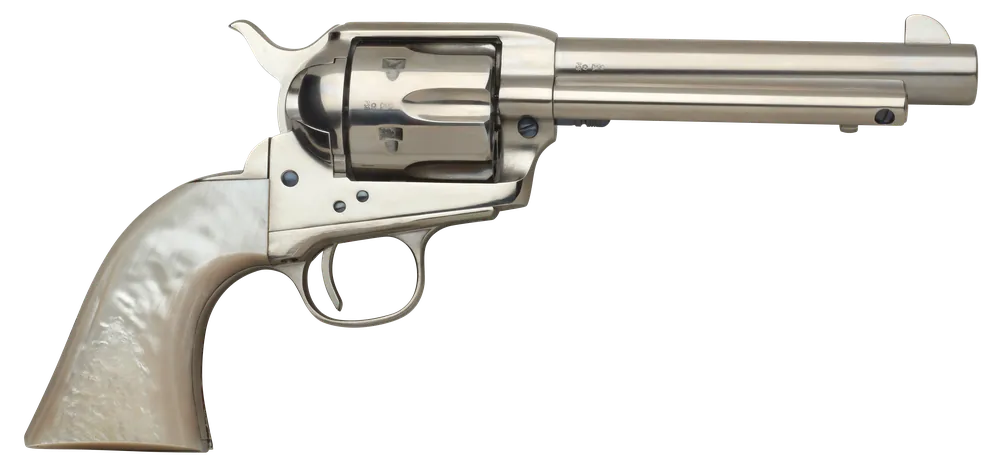 Taylors & Company 555114 1873 Cattleman 45 Colt (LC) Caliber with 5.50" Barrel, 6rd Capacity Cylinder, Overall Nickel-Plated Finish Steel, Ivory Synthetic Grip & Overall Taylor Polish
