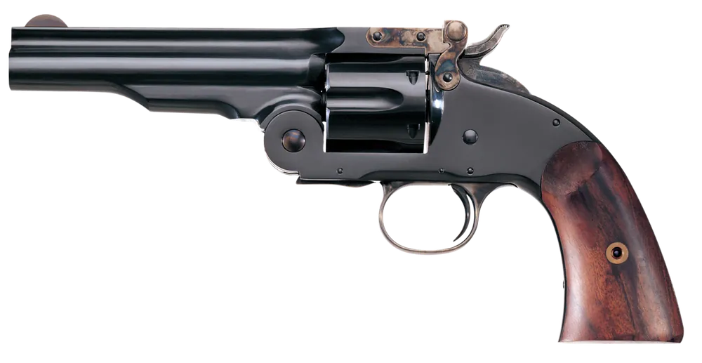 Taylors & Company 550664 Second Model Schofield 45 Colt (LC) Caliber with 5" Barrel, 6rd Capacity Cylinder, Overall Blued Finish Steel & Walnut Grip