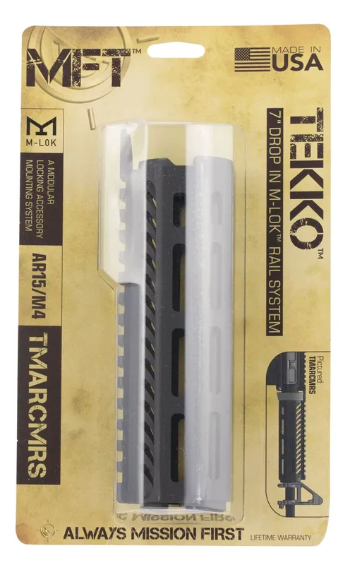 Mission First Tactical Tekko Rail System AR-15 Carbine Black Hardcoat Anodized Aluminum 7" M-LOK