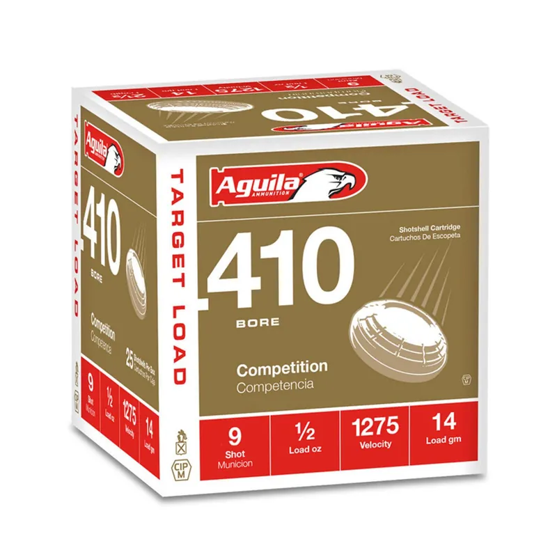 Aguila Competition Target .410 Bore 2.50" 1/2 oz 9 Lead Shot 25 Shells Per Box