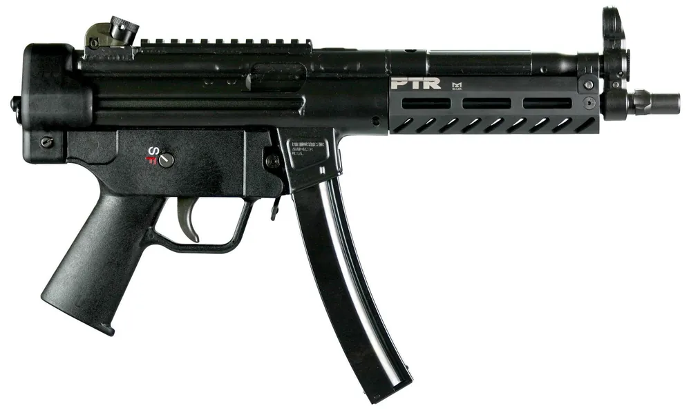 PTR 600 9C 9mm Luger 30+1 8.86" 3-Lug Barrel Alum Rec Adj Rear Sight Pic Blowback Operation Rail Thumb Safety Black