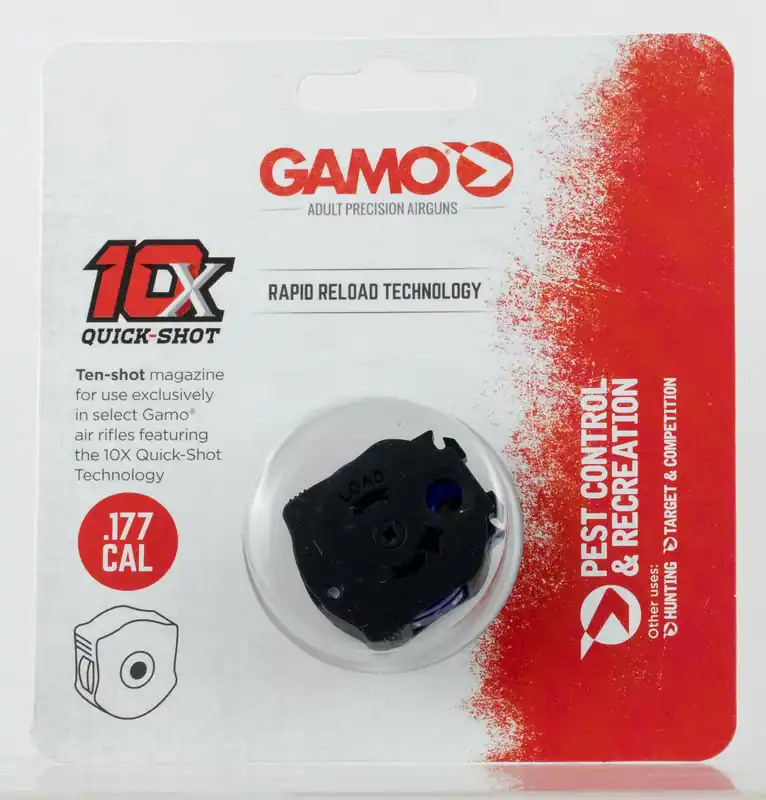 Gamo 621258754 10X Quick-Shot 177 Pellet Polymer Black 10rd for Gamo Swarm Magnum, Swarm Whisper & Swarm Bone Collector